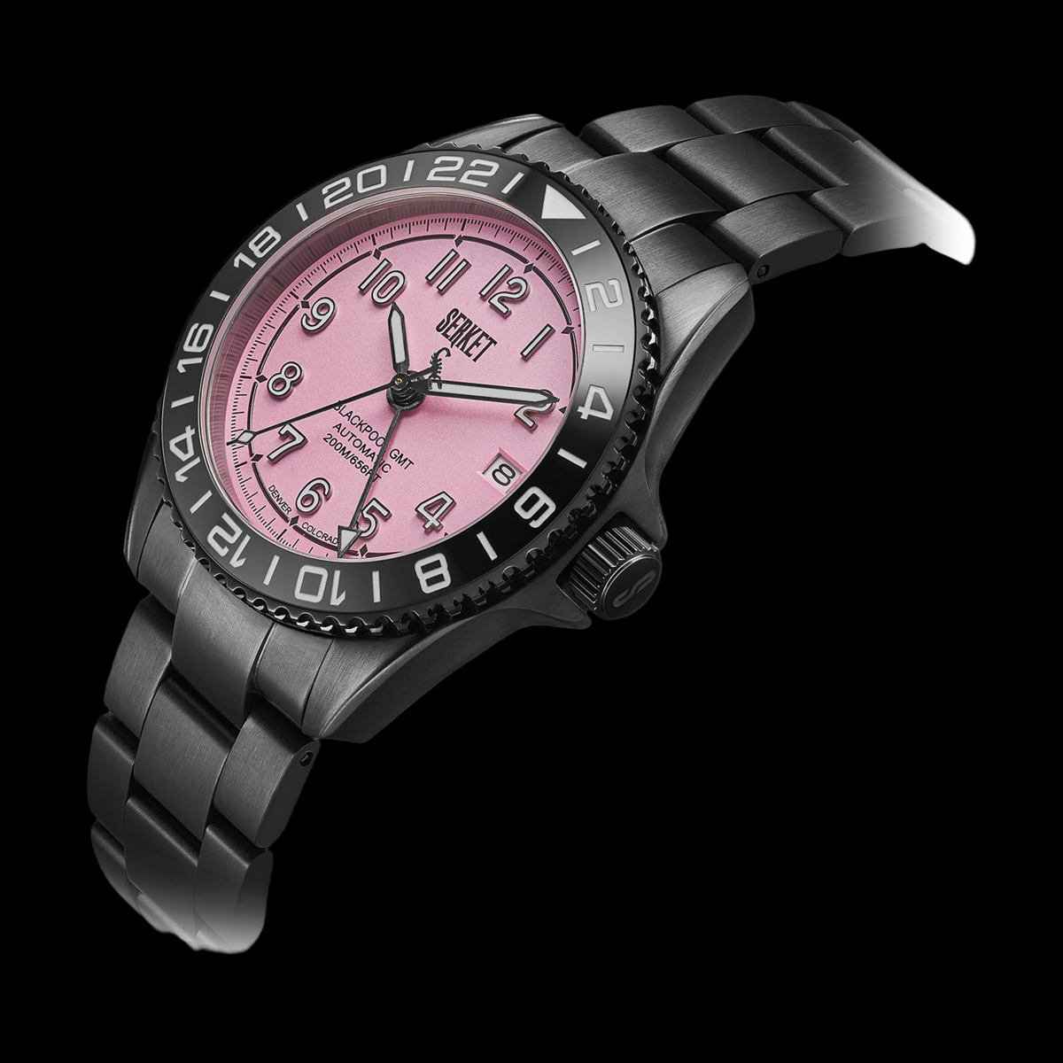 Order Blackpool GMT Cotton Candy Black DLC | Serket Watch Company