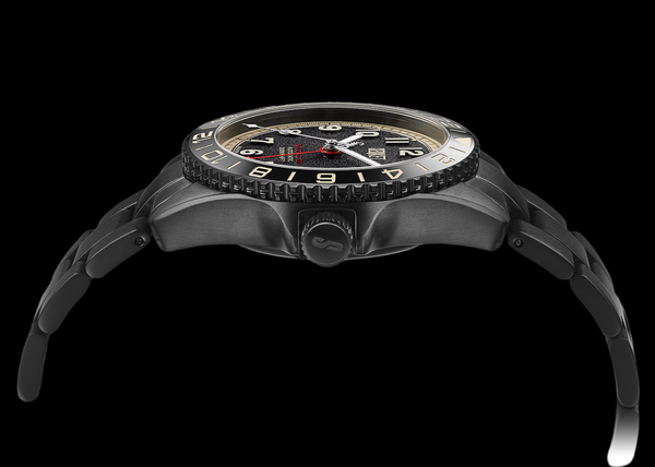 BLACKPOOL GMT AUTOMATIC-Vintage Black on Black DLC 40MM