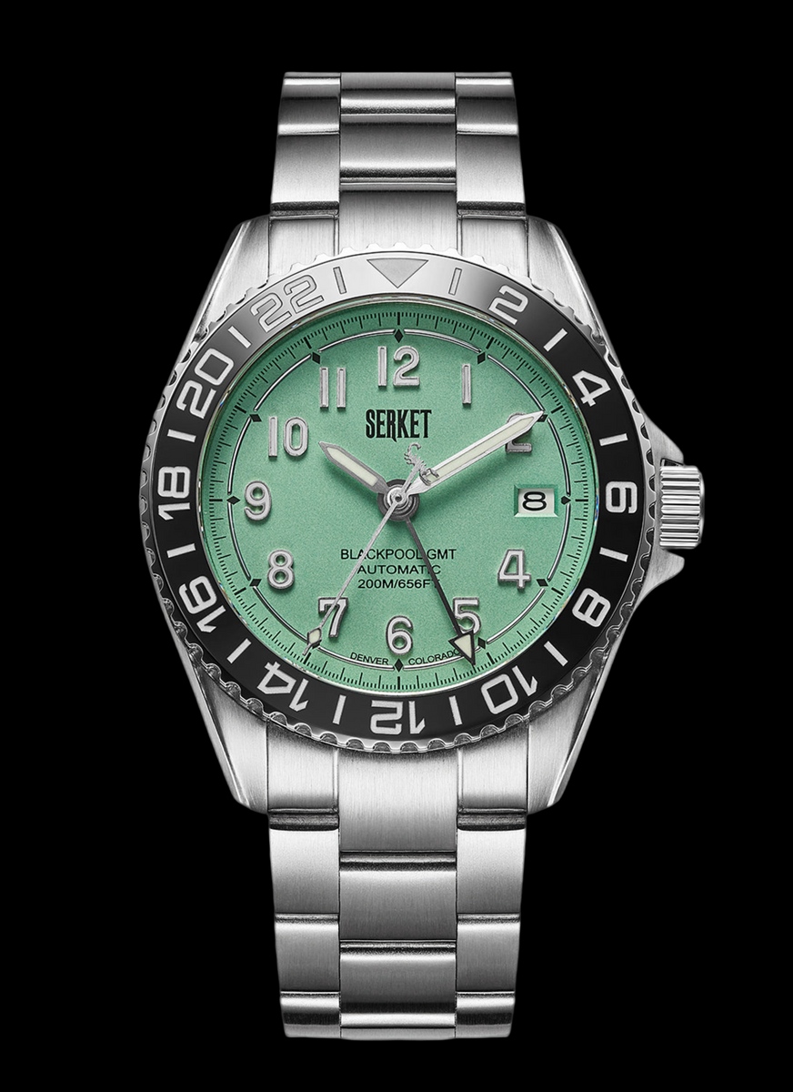 Order Blackpool GMT Mint Green Steel 40mm | Serket Watch Company