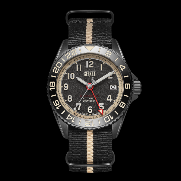 BLACKPOOL GMT AUTOMATIC-Vintage Black on Black DLC 40MM