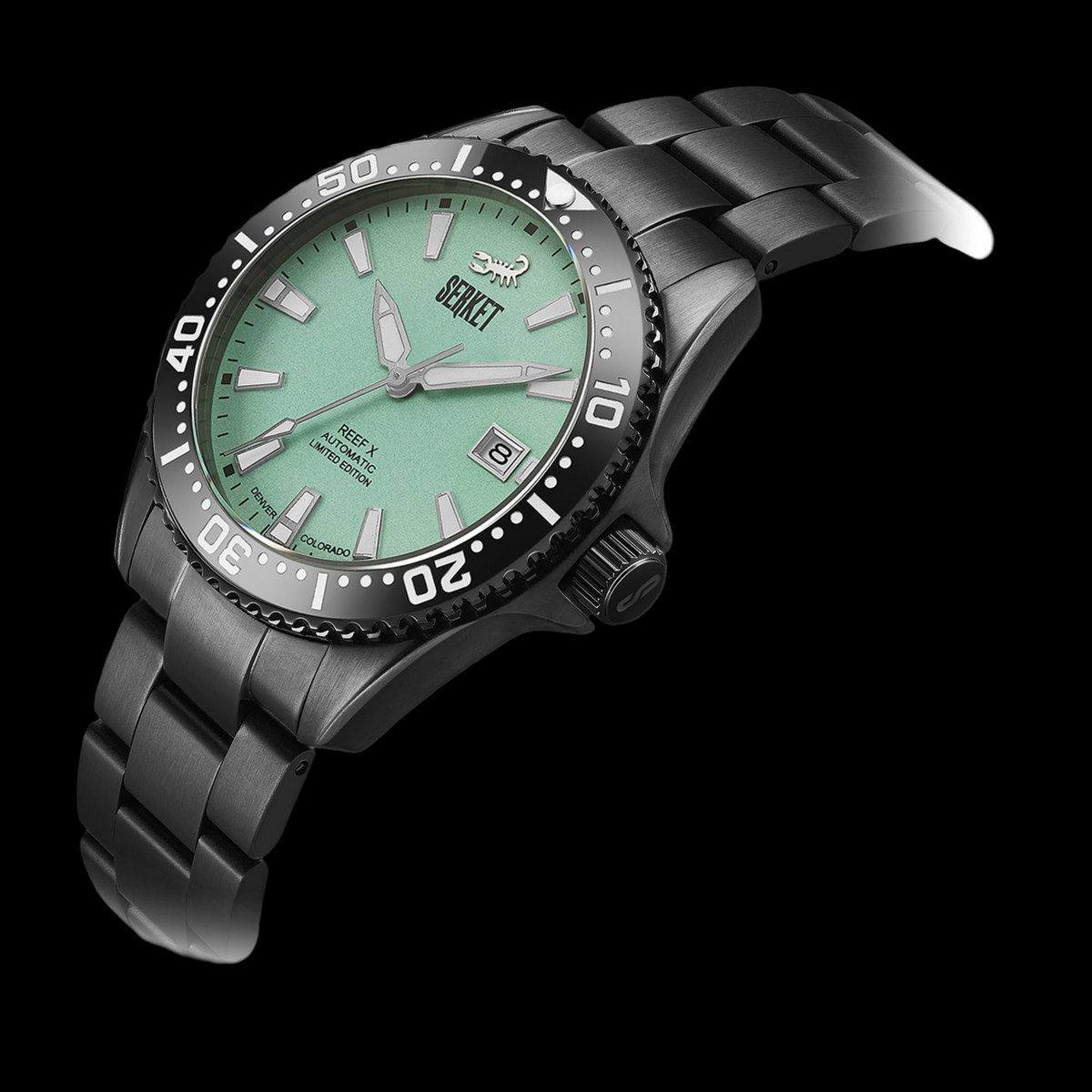 Shop Reef X Diver Mint Green Black DLC Limited Edition 43mm Preorder