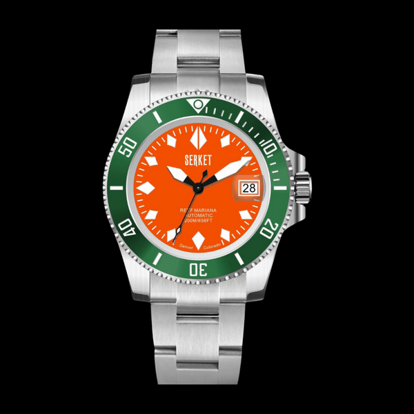 REEF MARIANA DIVER - Orange Dial Green Bezel 40MM