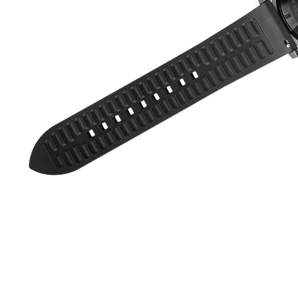 Underside of wristband of Serket Wraith PVD watch in onyx black
