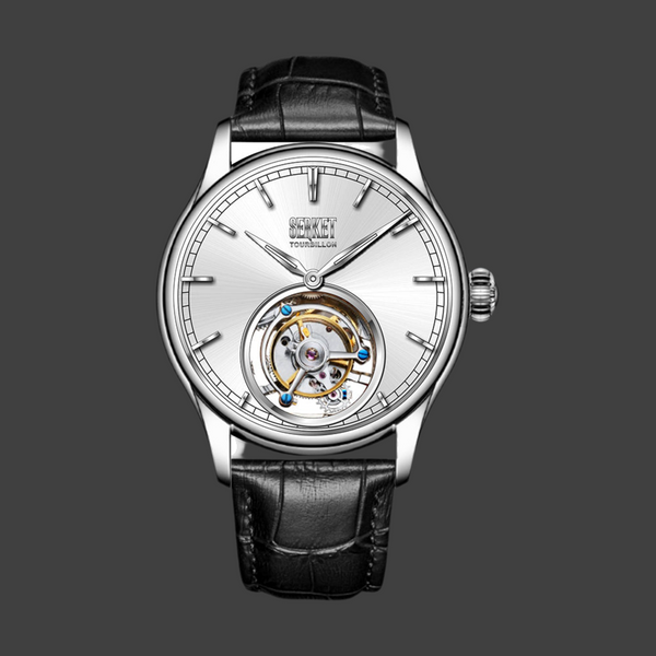 TOURBILLON - Stainless Steel Case Silver Dial 42MM