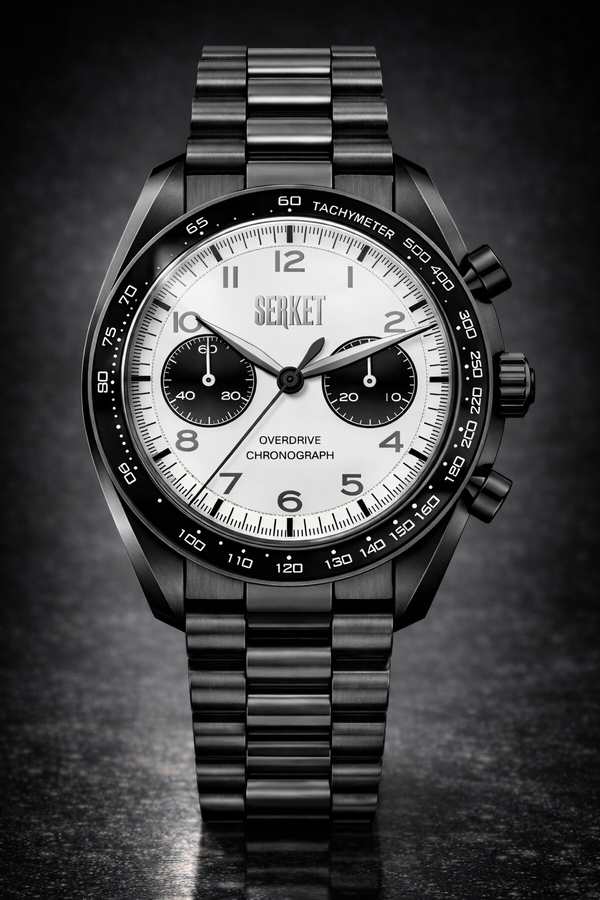 OVERDRIVE CHRONOGRAPH Panda Manual Wind Black PVD 40MM