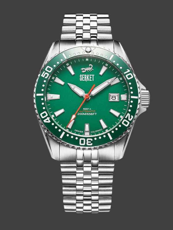 REEF X AUTOMATIC DIVER - Emerald Green 43MM Jubilee Bracelet