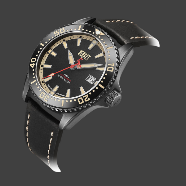 REEF X AUTOMATIC DIVER - VINTAGE BLACK ON BLACK DLC STEEL 43MM