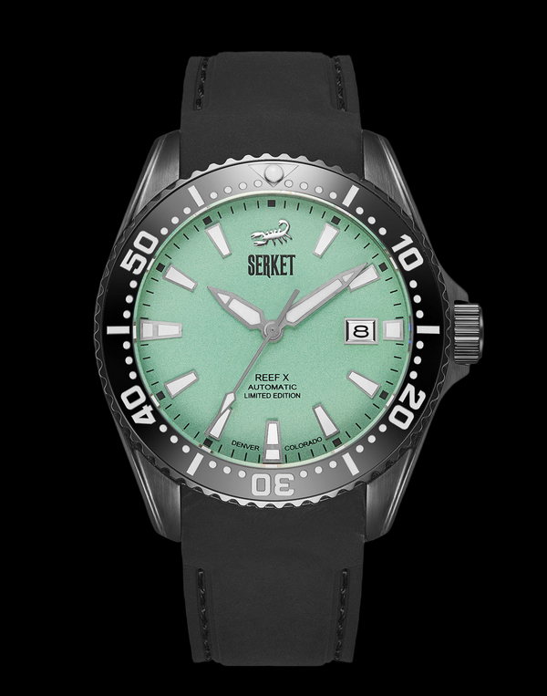 Shop Reef X Diver Mint Green Black DLC Limited Edition 43mm Preorder Shop Reef X Diver Mint Green Black DLC Limited Edition 43mm Preorder