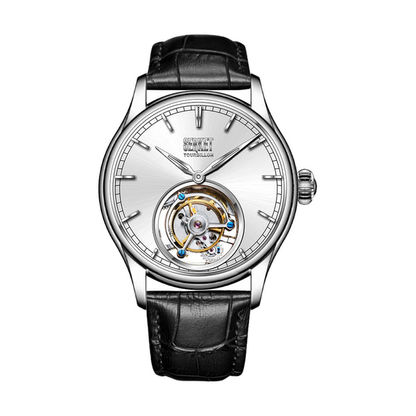 TOURBILLON - Stainless Steel Case Silver Dial 42MM