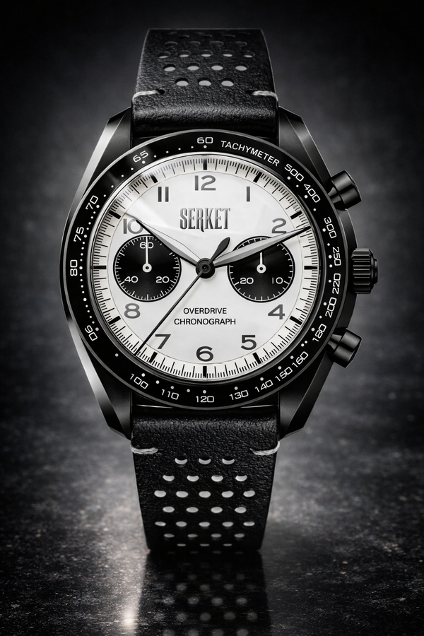 OVERDRIVE CHRONOGRAPH Panda Manual Wind Black PVD 40MM