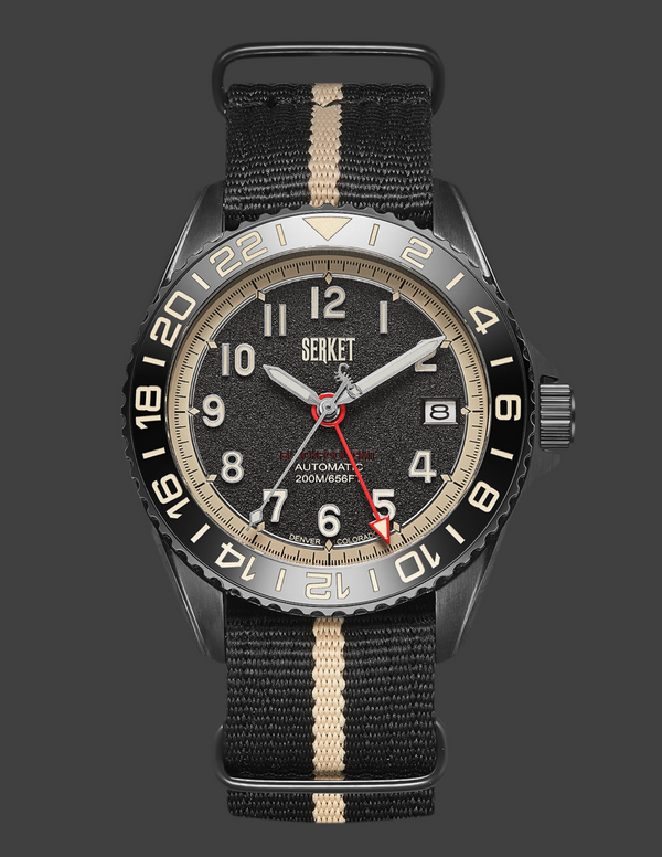 BLACKPOOL GMT AUTOMATIC-Vintage Black on Black DLC 40MM