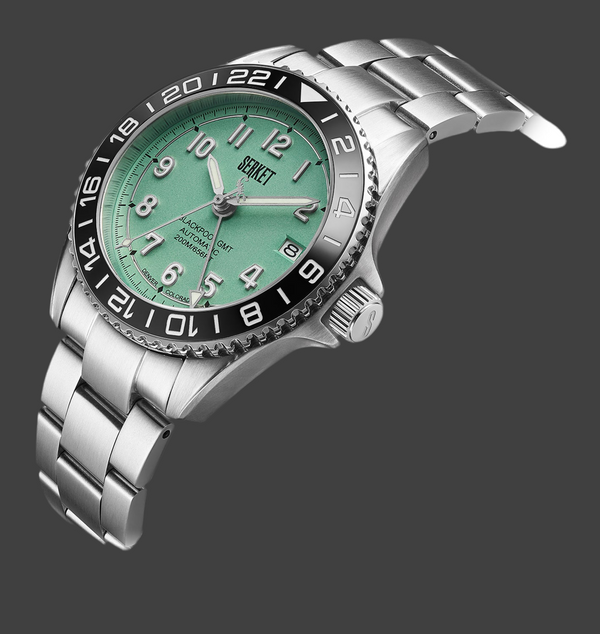 BLACKPOOL GMT AUTOMATIC-Mint Green Steel 40MM