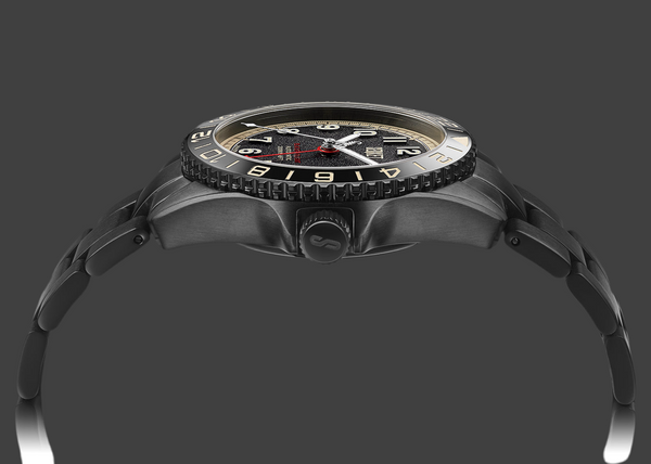 BLACKPOOL GMT AUTOMATIC-Vintage Black on Black DLC 40MM