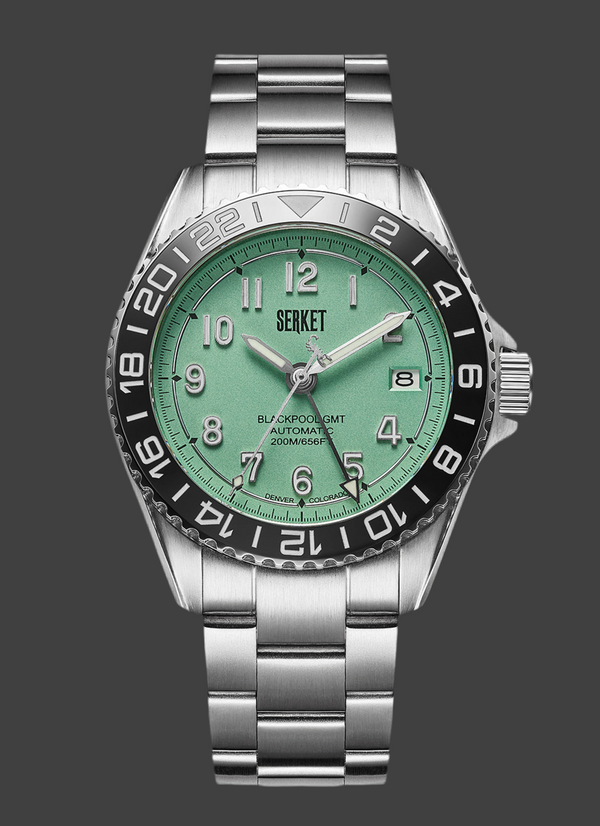 BLACKPOOL GMT AUTOMATIC-Mint Green Steel 40MM