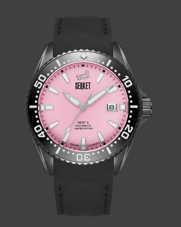 REEF X AUTOMATIC DIVER - Cotton Candy Black DLC Limited Edition 43MM