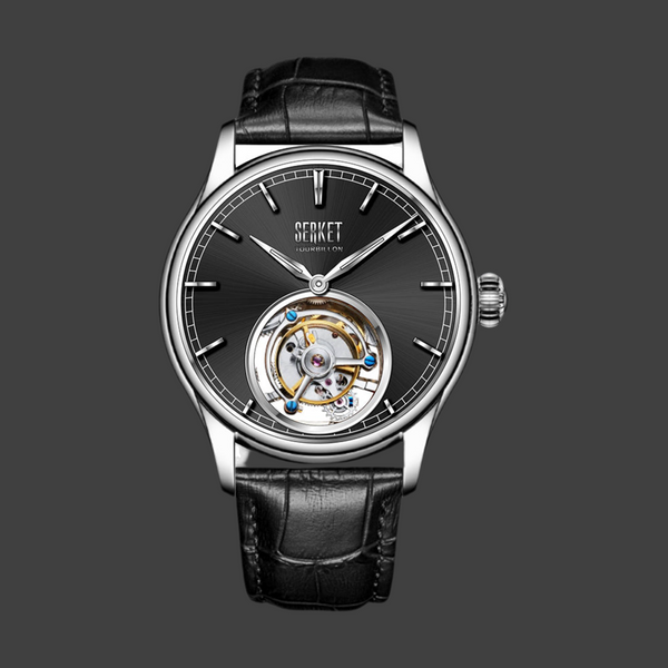 TOURBILLON - Stainless Steel Case Black Dial 42MM