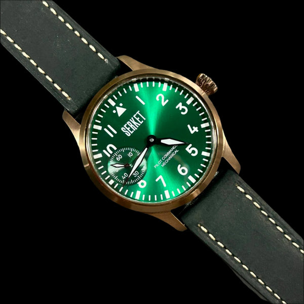 PILOT COMMANDER Bronze PVD Case Green Dial 42MM