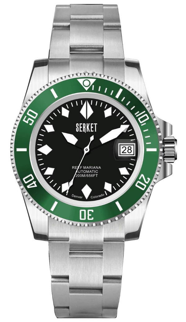 REEF X MARIANA DIVER - Black Dial Green Bezel 40MM PRE-ORDER
