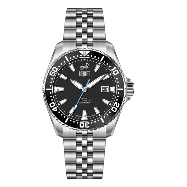 REEF X AUTOMATIC DIVER - Onyx Black 43MM Jubilee Bracelet PREORDER