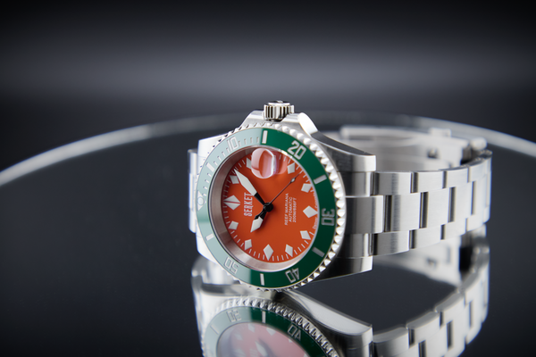 REEF MARIANA DIVER - Orange Dial Green Bezel 40MM