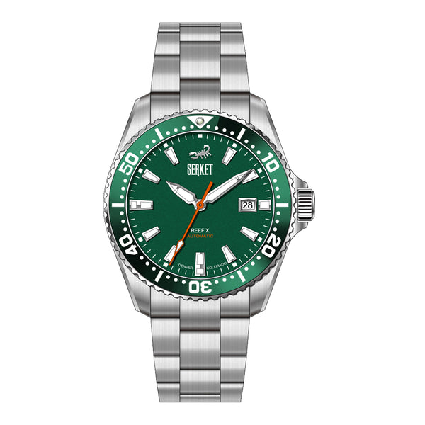 REEF X AUTOMATIC DIVER - Emerald Green 43MM Oyster Bracelet PREORDER