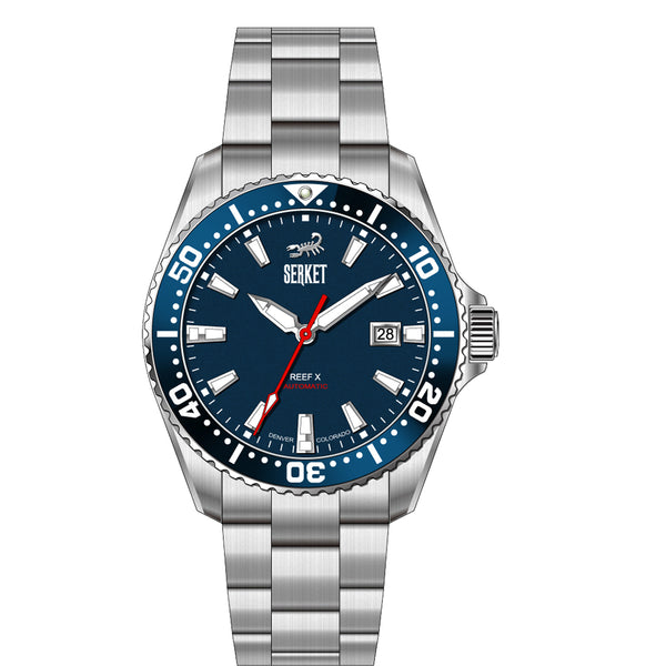 REEF X AUTOMATIC DIVER - Navy Blue 43MM Oyster Bracelet PREORDER