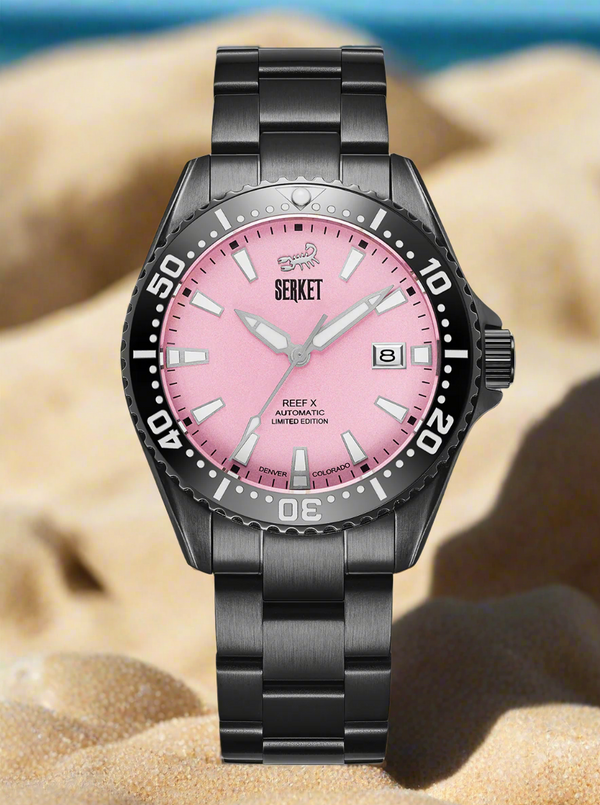 REEF X AUTOMATIC DIVER - Cotton Candy Black DLC Limited Edition 43MM