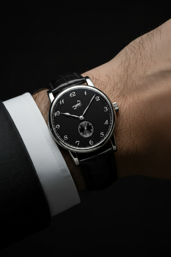 Black Dial Left Wrist - Salmon Composition Match