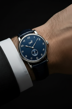 Navy Dial Left Wrist - Salmon Reference Match
