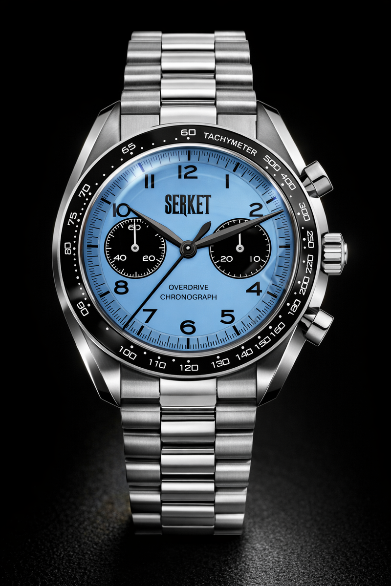 Shop the OVERDRIVE CHRONOGRAPH - Manual Wind Steel Lotus Blue Dial 41MM