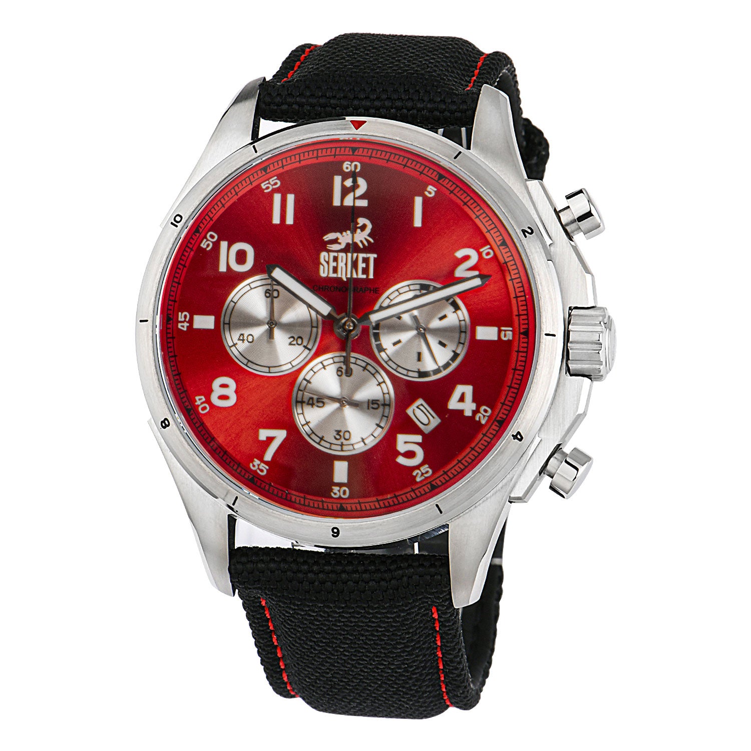 Red on sale chronograph watch