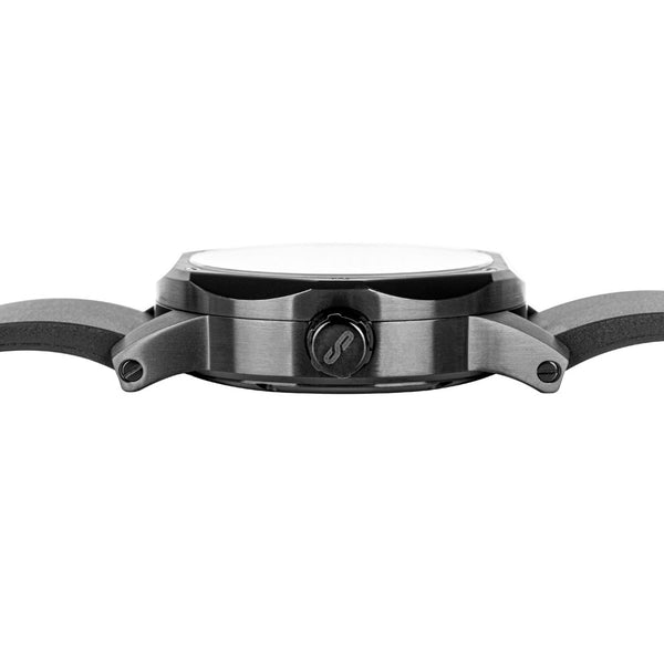 Side view of Serket Wraith PVD watch in onyx black